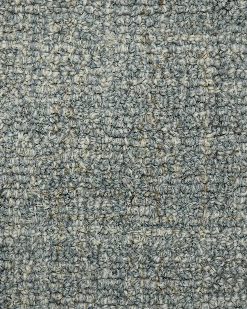 Sea Blue Plaid Pattern Hand Tufted Carpet
