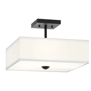 Shailene 14" 3-Light Semi-Flush Mount, Black Finish