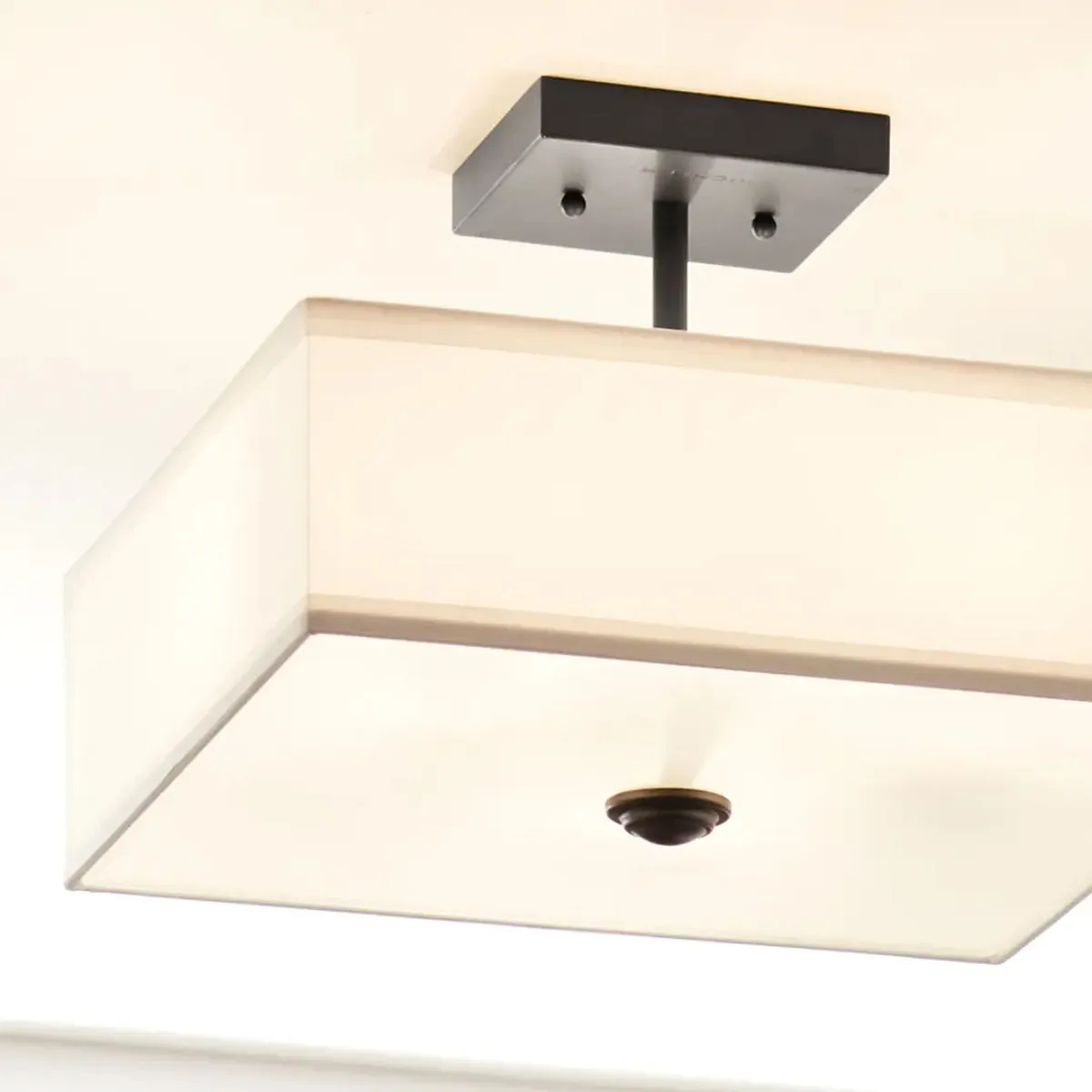 Shailene 14" 3-Light Semi-Flush Mount, Black Finish