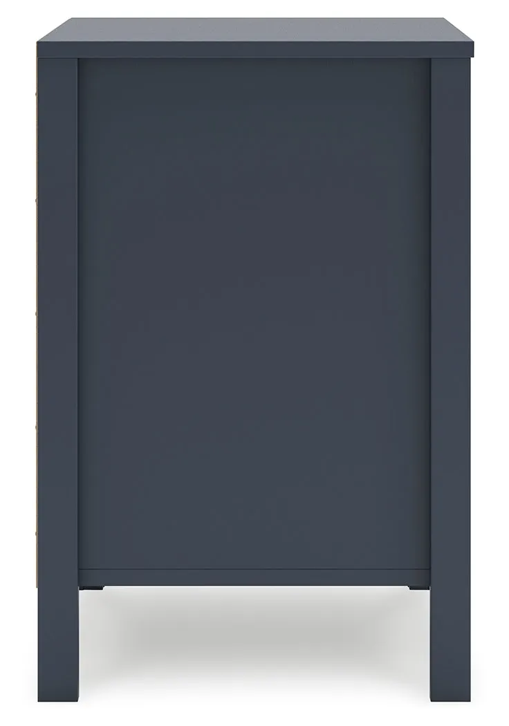 Simmenfort Full Panel Headboard with Dresser and 2 Nightstands in Navy Blue