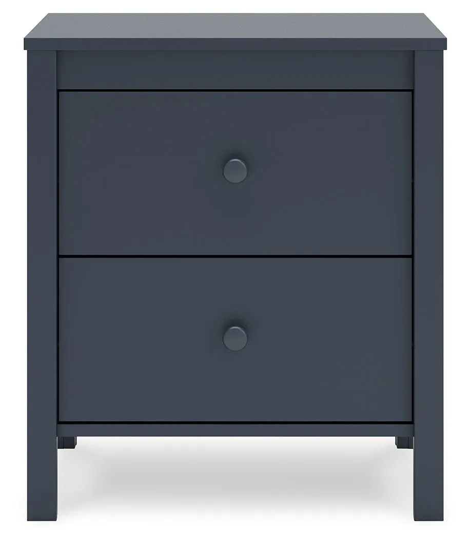 Simmenfort Full Panel Headboard with Dresser and 2 Nightstands in Navy Blue