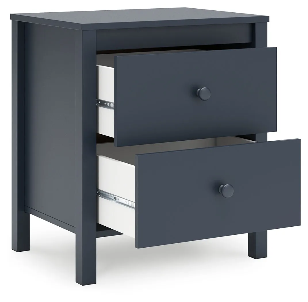 Simmenfort Full Panel Headboard with Dresser and 2 Nightstands in Navy Blue