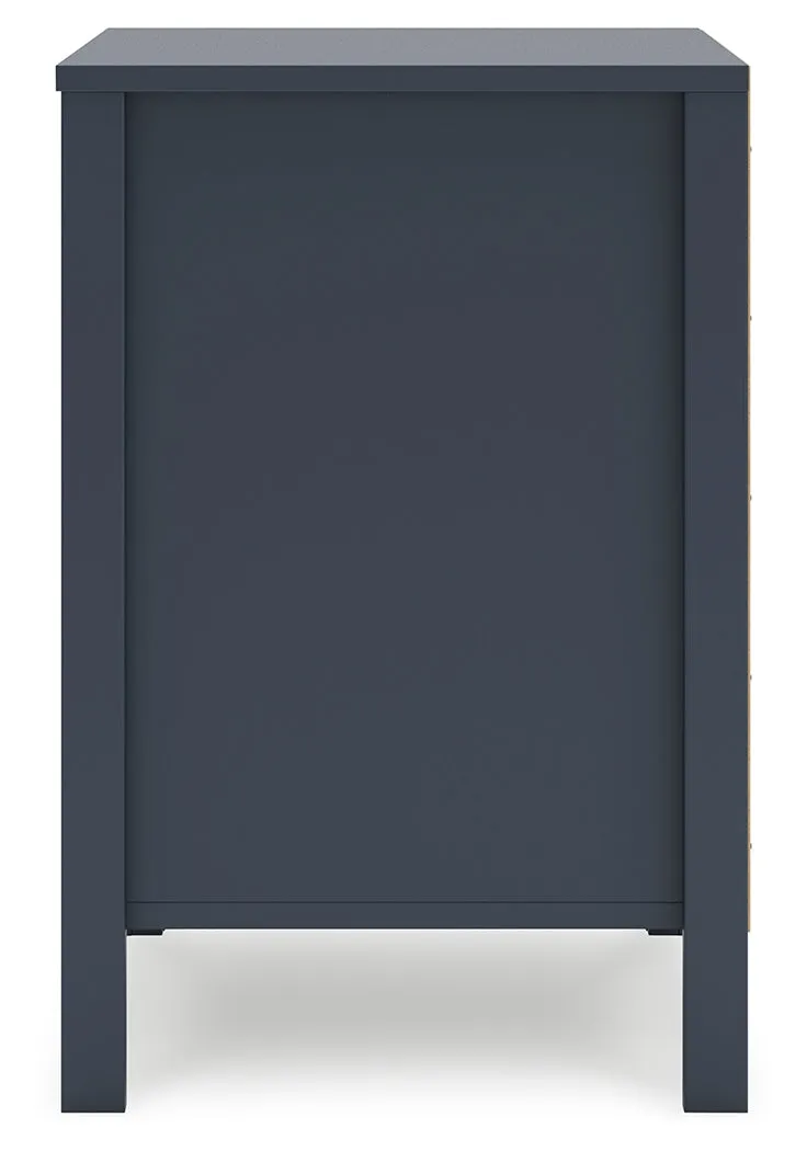 Simmenfort Full Panel Headboard with Dresser and 2 Nightstands in Navy Blue