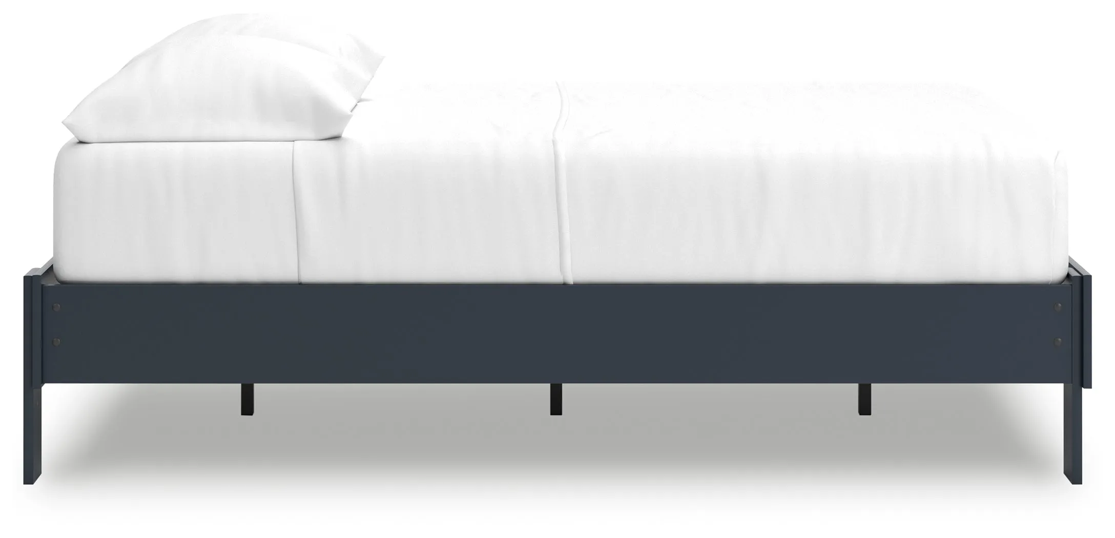 Simmenfort Full Platform Bed with Dresser, Chest and Nightstand in Navy Blue