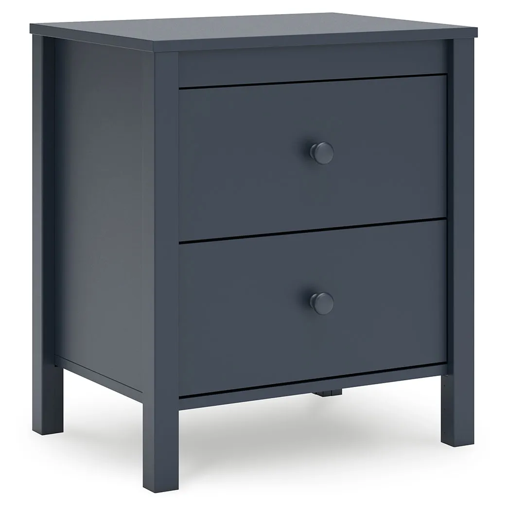 Simmenfort Full Platform Bed with Dresser, Chest and Nightstand in Navy Blue