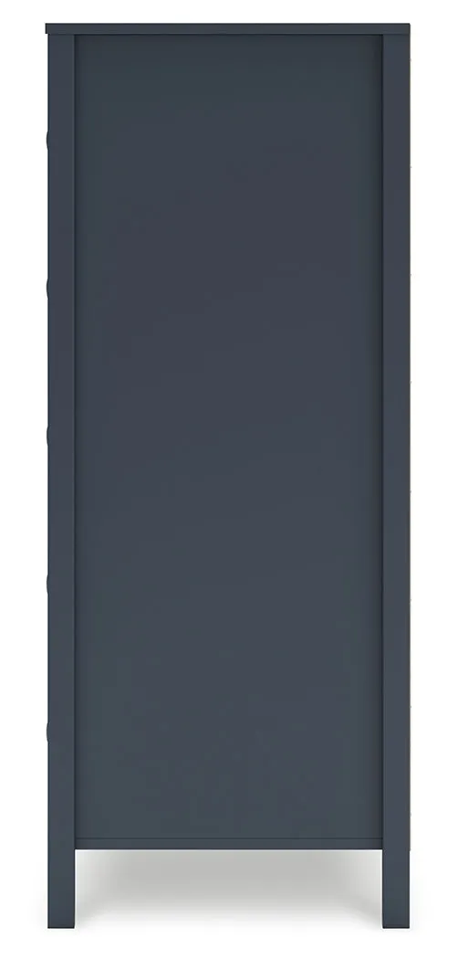 Simmenfort Full Platform Bed with Dresser, Chest and Nightstand in Navy Blue