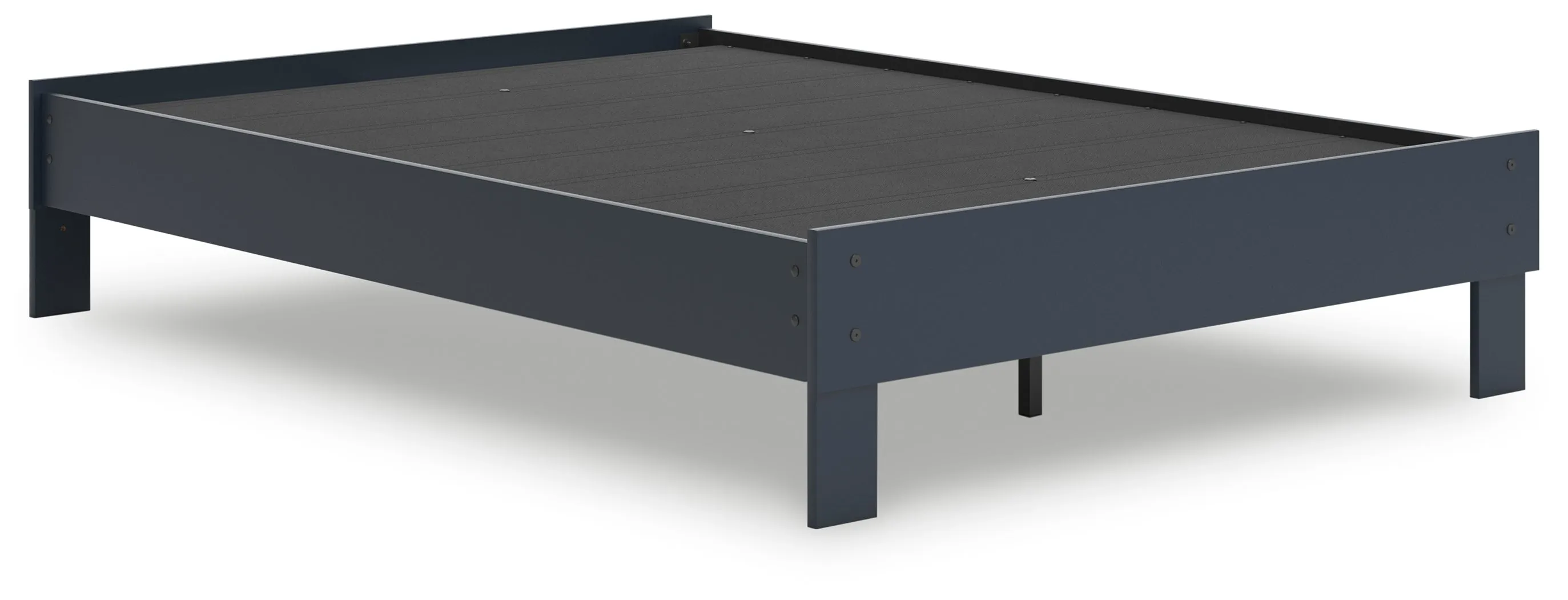 Simmenfort Full Platform Bed with Dresser, Chest and Nightstand in Navy Blue
