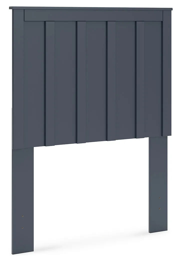 Simmenfort Twin Panel Headboard with Dresser, Chest and Nightstand in Navy Blue