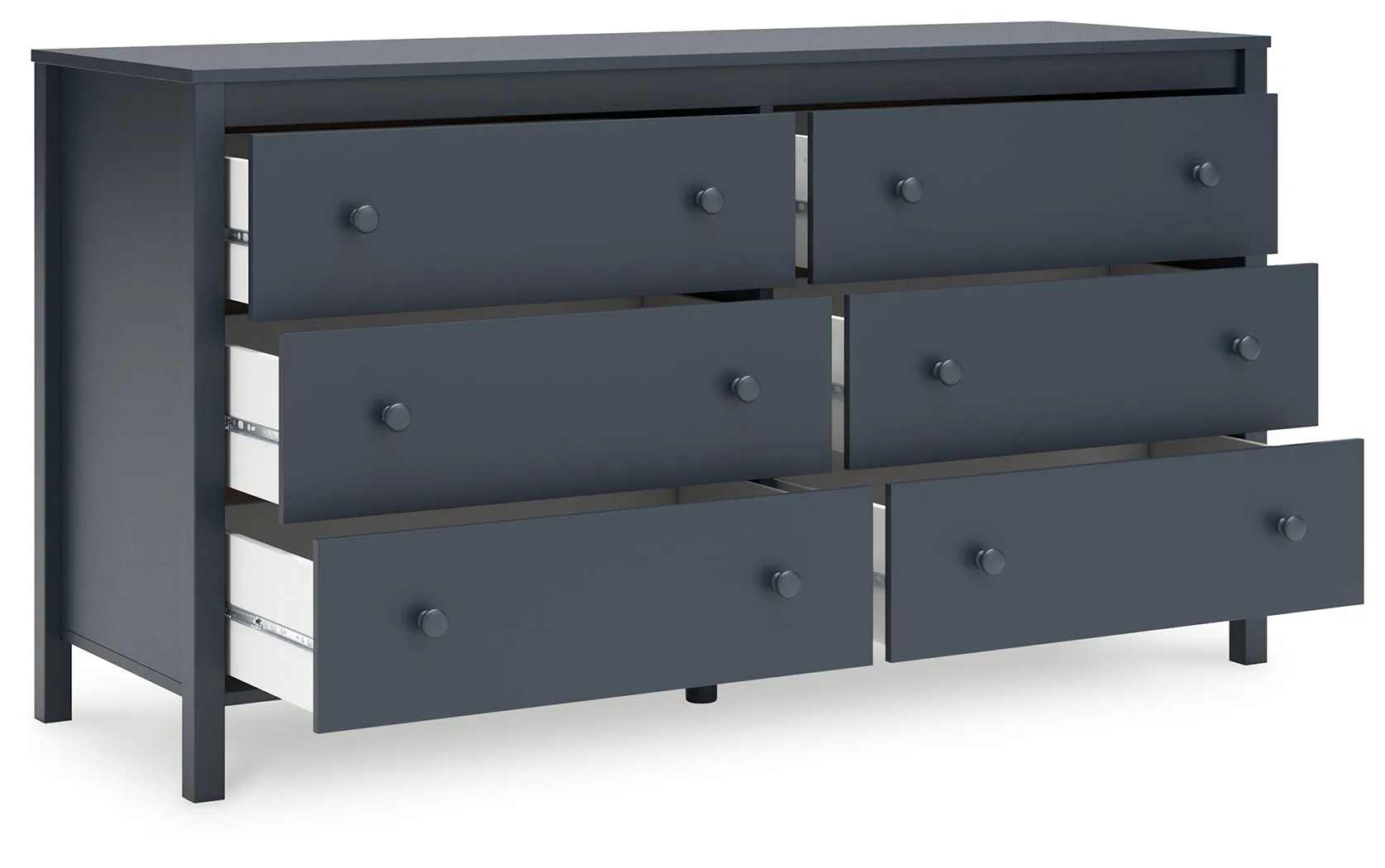 Simmenfort Twin Platform Bed with Dresser and Chest in Navy Blue