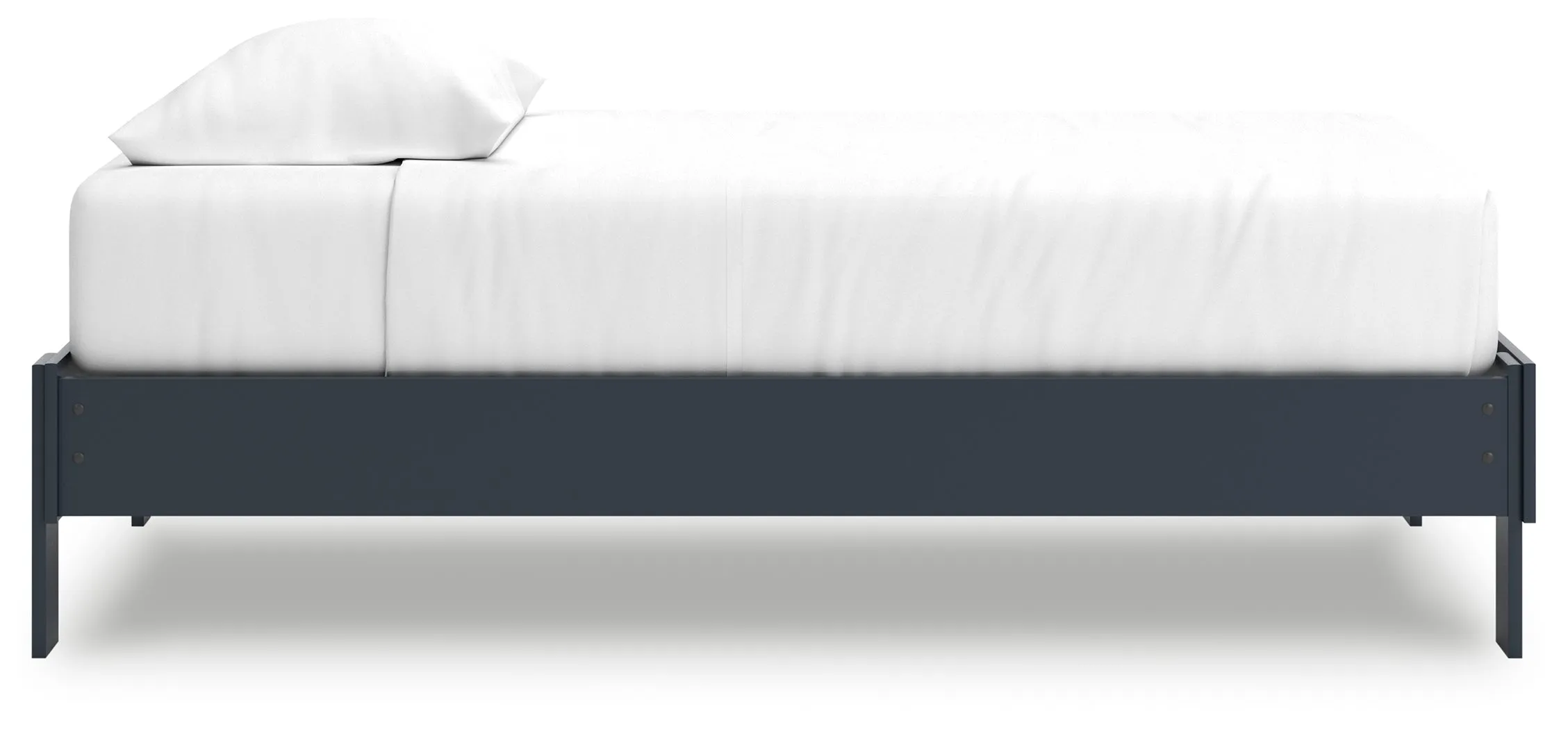 Simmenfort Twin Platform Bed with Dresser and Chest in Navy Blue