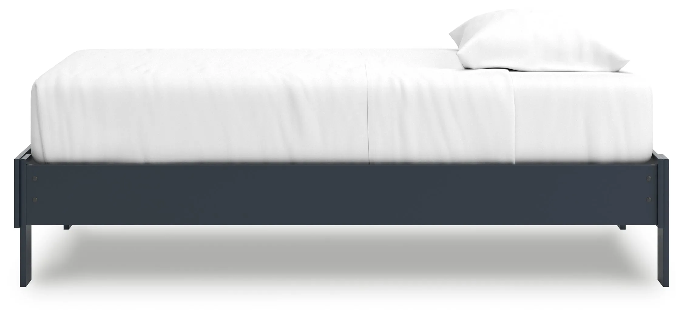 Simmenfort Twin Platform Bed with Dresser and Chest in Navy Blue