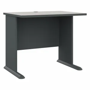 Slate and Warm White 36" Dainty Executive Desk