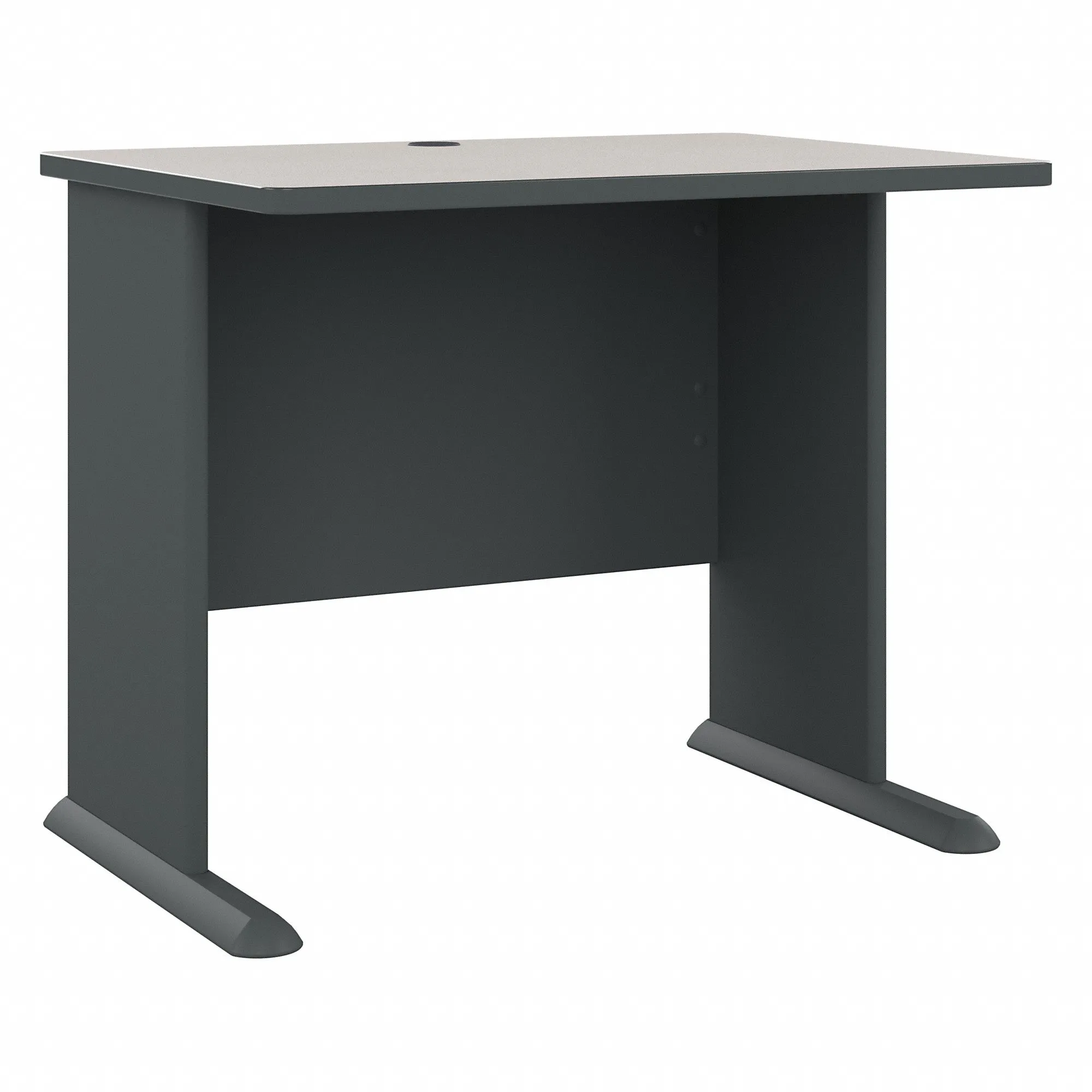 Slate and Warm White 36" Dainty Executive Desk