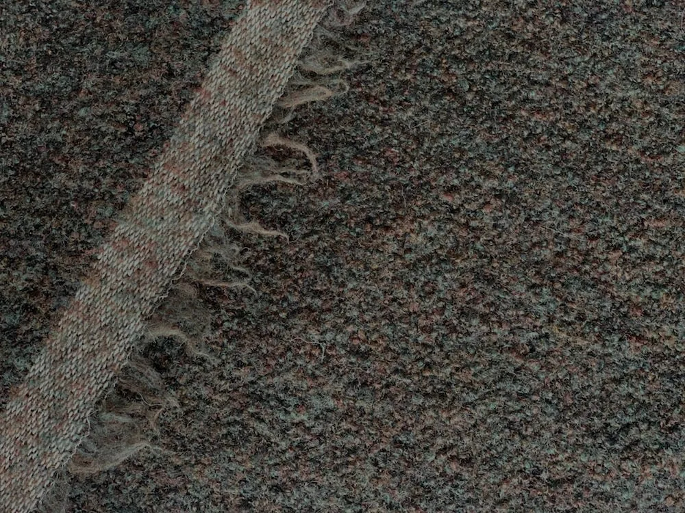 Stretchy Carbon & Mahogany Wool Bouclé (Made in France)