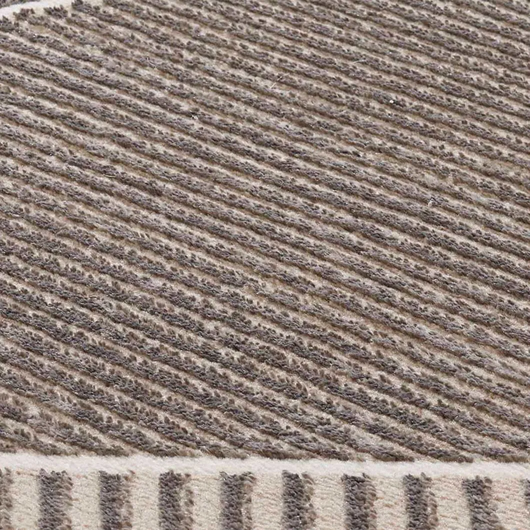 Stylish Geometric Bedside Beige Polyester Floor Runner