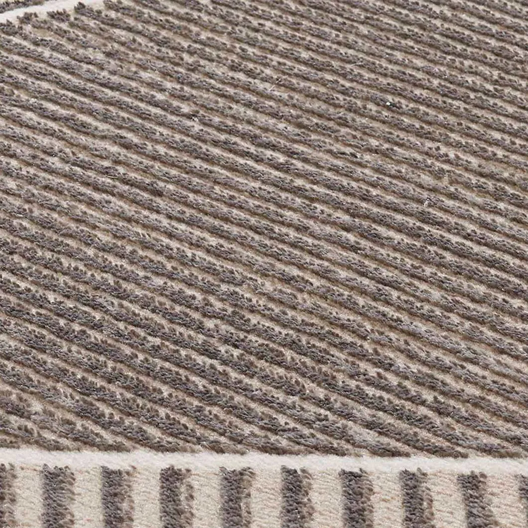 Stylish Geometric Bedside Beige Polyester Floor Runner