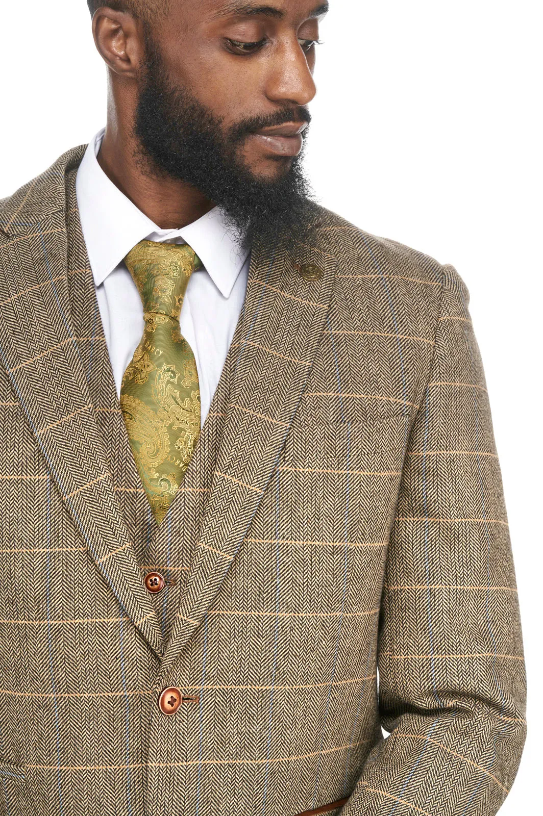 Ted Tan Check Tweed Wedding Suit | Wedding Suit | Father & Son Suit