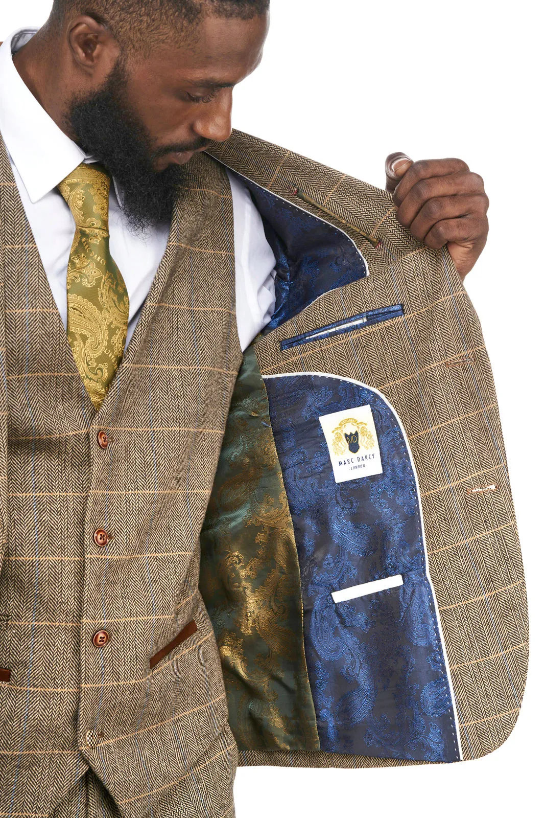 Ted Tan Check Tweed Wedding Suit | Wedding Suit | Father & Son Suit