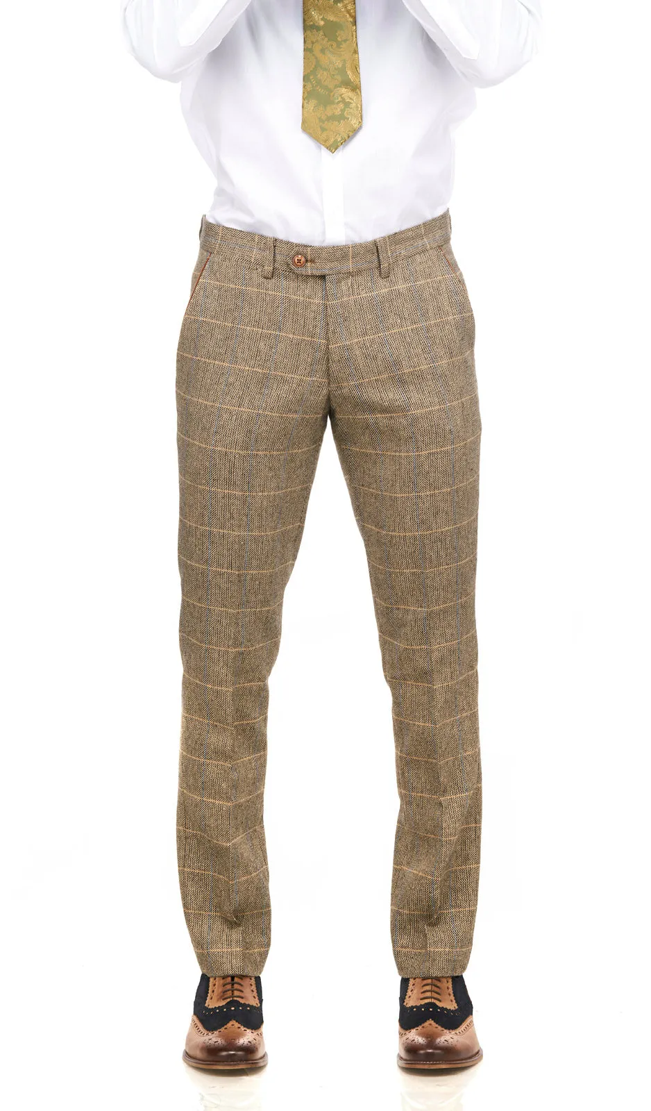 Ted Tan Check Tweed Wedding Suit | Wedding Suit | Father & Son Suit