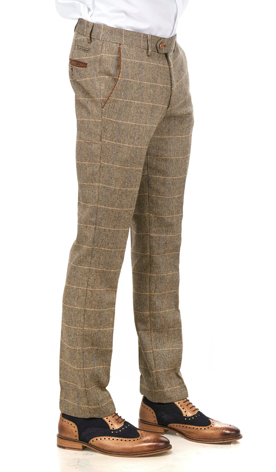 Ted Tan Check Tweed Wedding Suit | Wedding Suit | Father & Son Suit