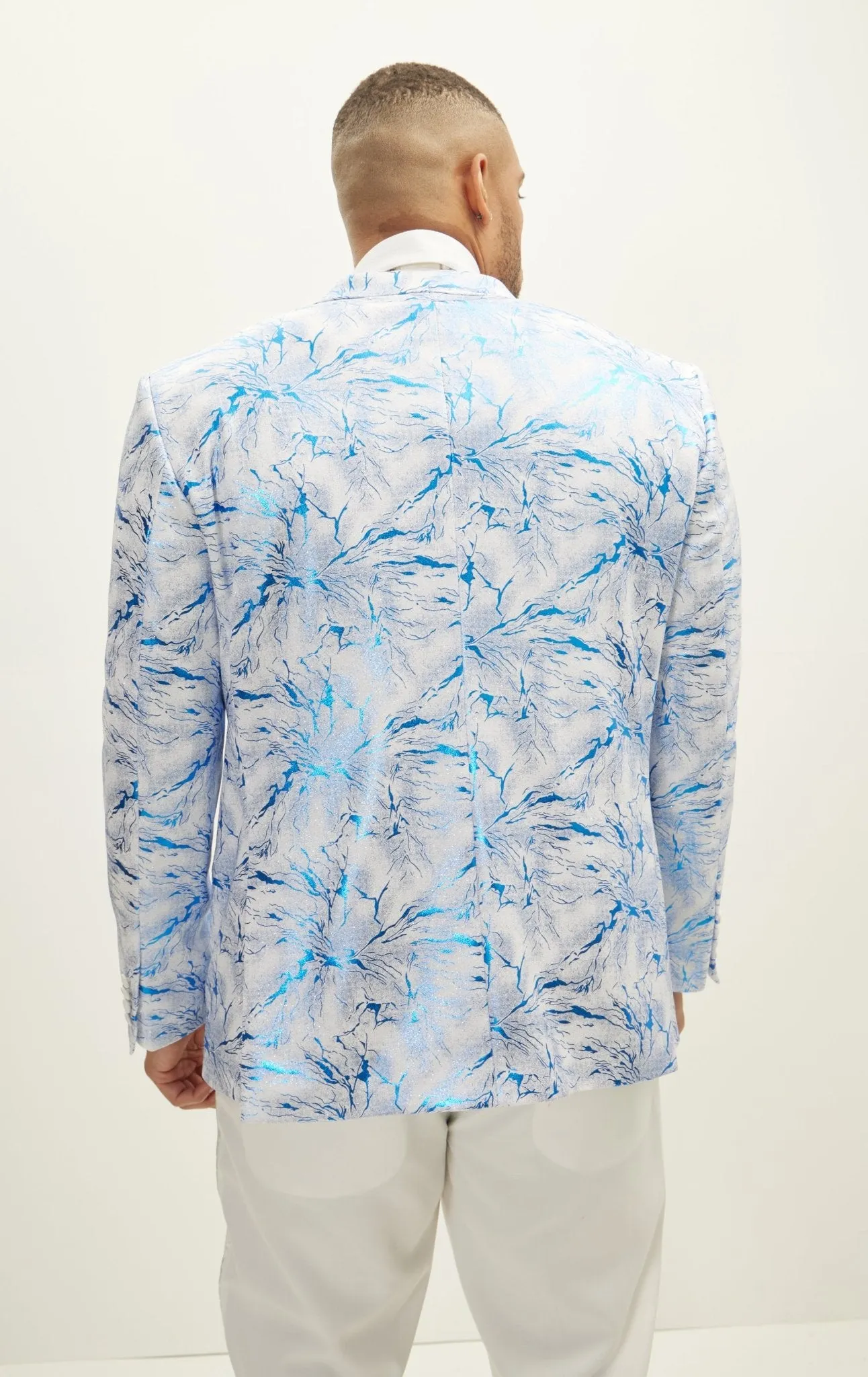 The Wet Look Electric Tuxedo Jacket - White Sax