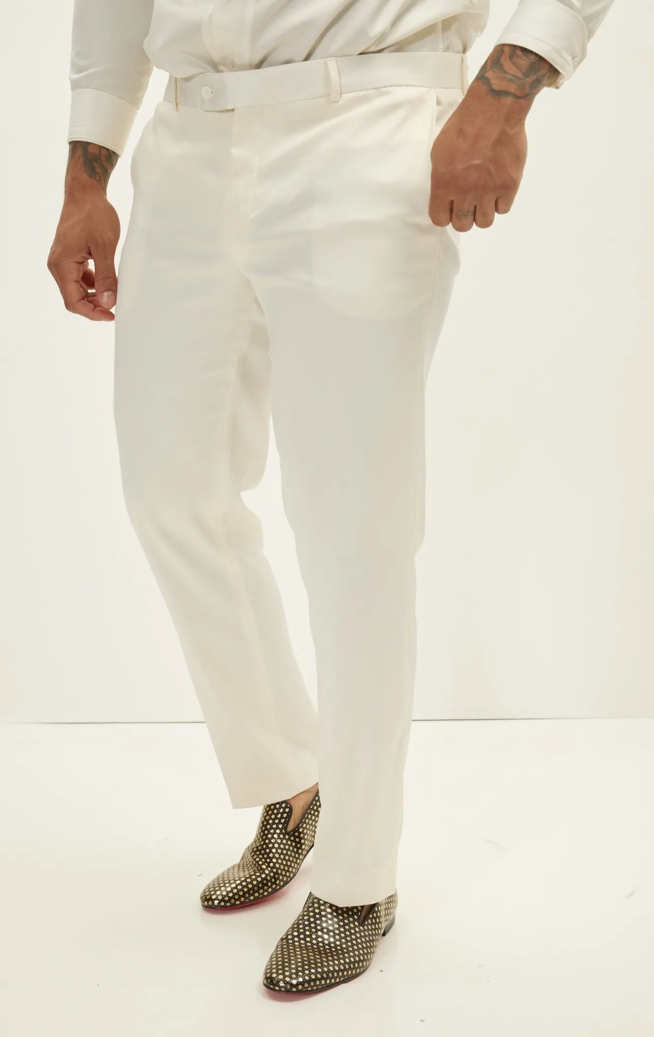 The Wet Look Electric Tuxedo Jacket - White Sax