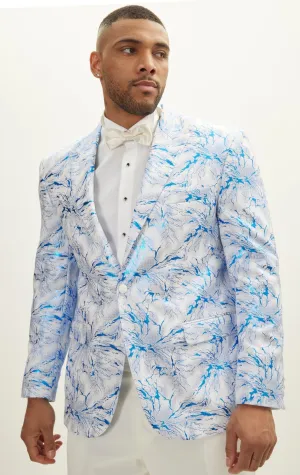 The Wet Look Electric Tuxedo Jacket - White Sax