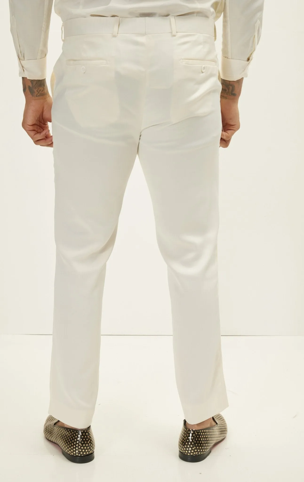 The Wet Look Electric Tuxedo Jacket - White Sax