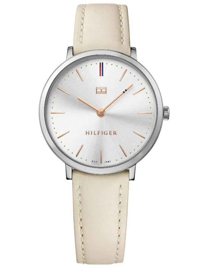 Tommy Hilfiger Womens Watch - Stainless Steel - Beige Leather Strap - 30m
