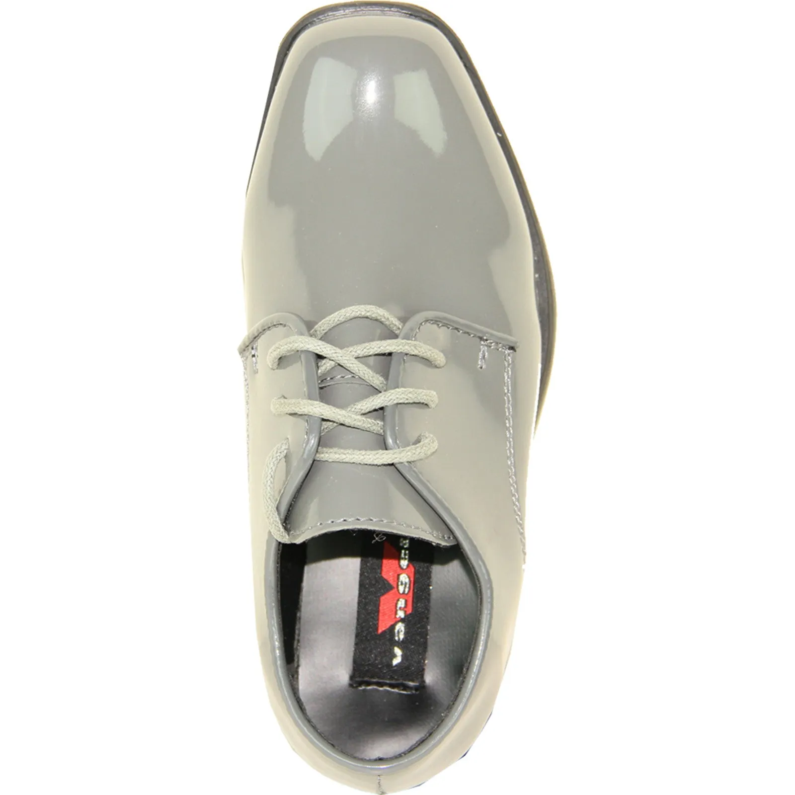 VANGELO Boy TUX-1KID Dress Shoe Formal Tuxedo for Prom & Wedding Grey Patent