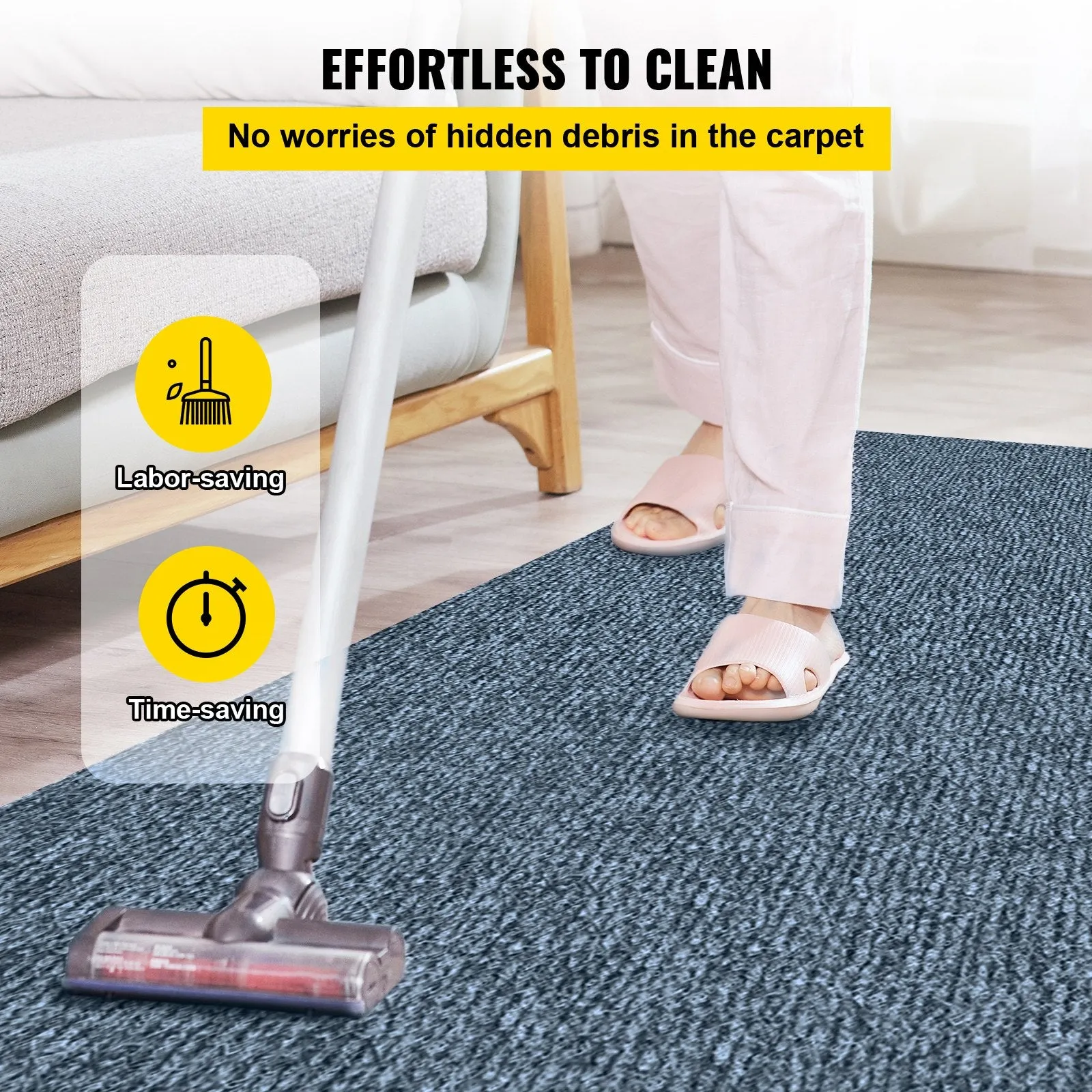 Vevor Marine Carpet 6' x 36' Waterproof Non-Slip Texture Rug Indoor/Outdoor Gray New