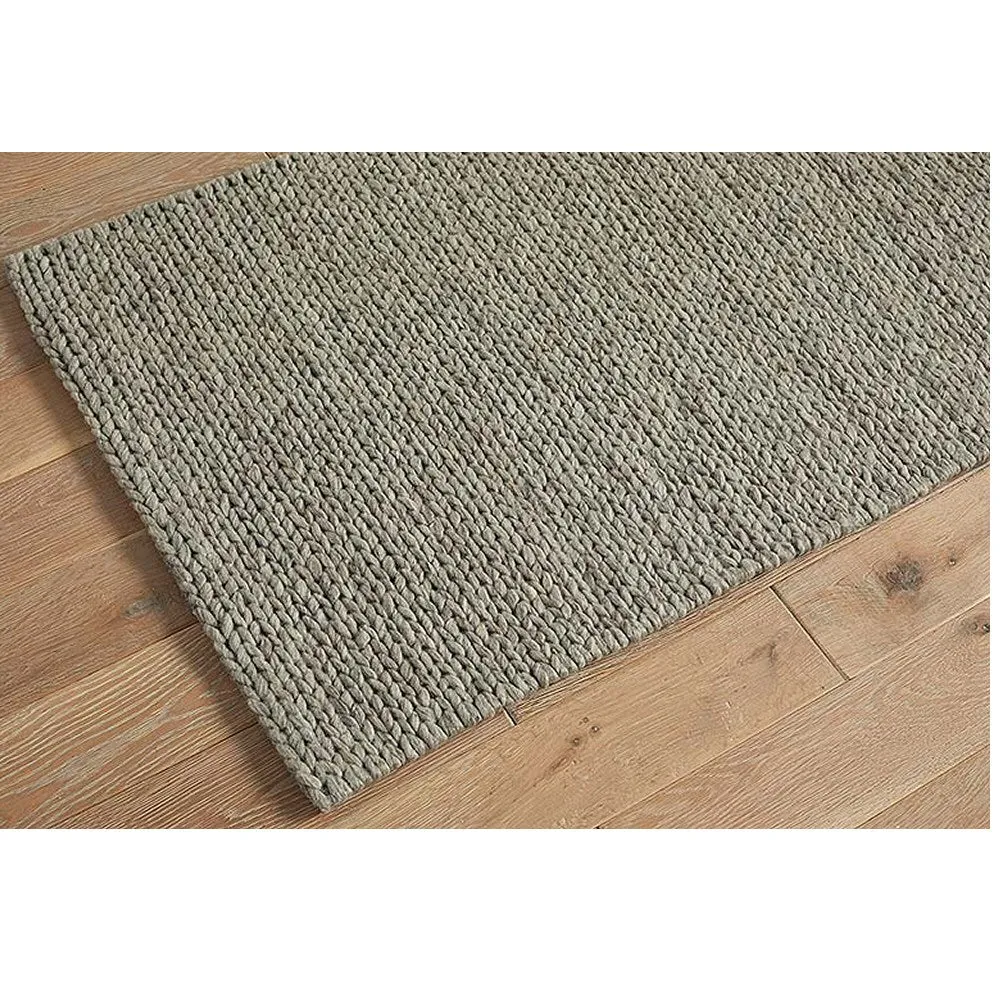 Walton & Co 80cm x 130cm Taupe Plait Wool Rug