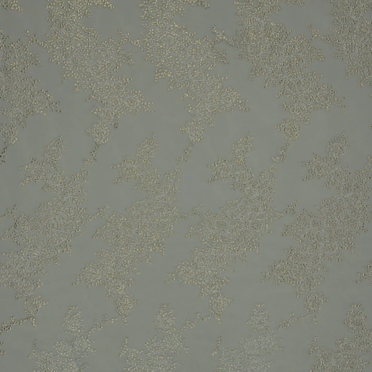 White Sequined Embroidered Tulle Fabric