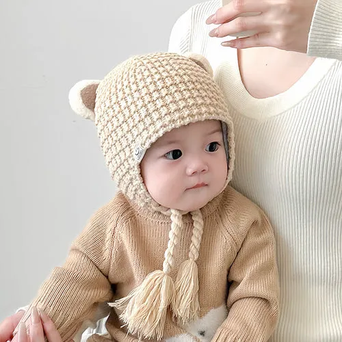Winter and Autumn Plaid Pattern Warm Balaclava for Baby: Sweet Cute