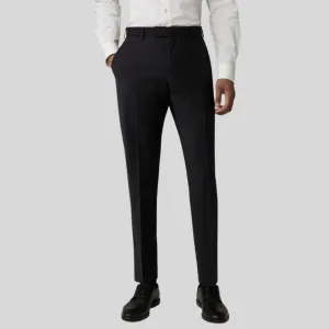 Wool Stretch Blend Slim Fit Dress Pant - Black